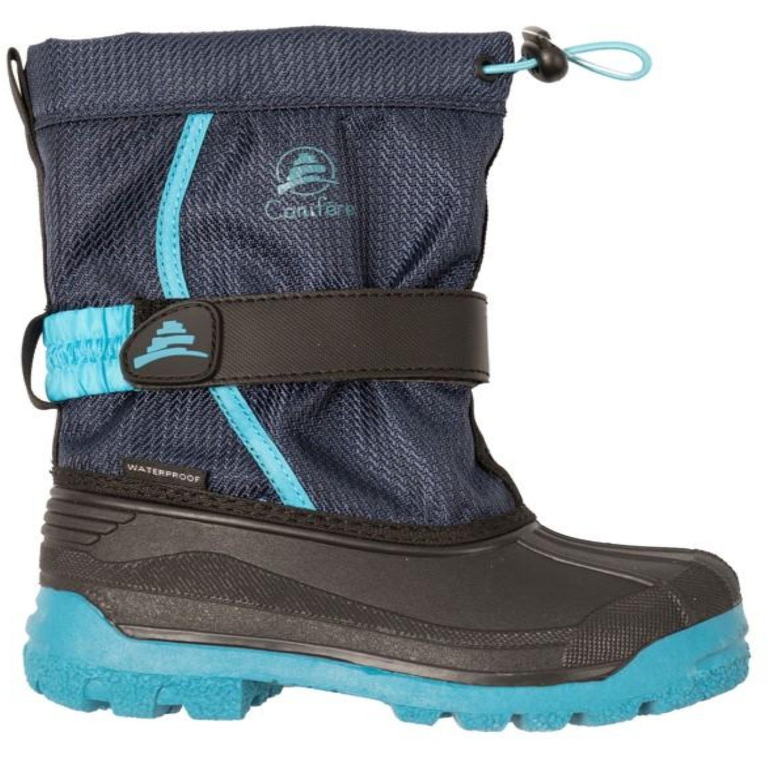 Kids' insulated snow boots, waterproof with durable rubber shell, 8mm felt liner, adjustable closures, reflective piping